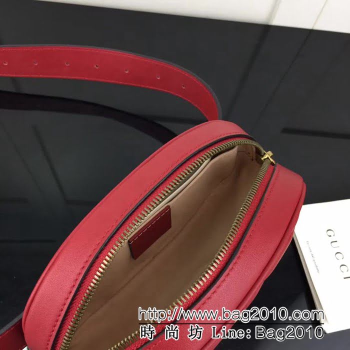 GUCCI古馳原單 新款專櫃品質高仿原單貨實物實拍 476434繡線 大紅腰包 HY1108